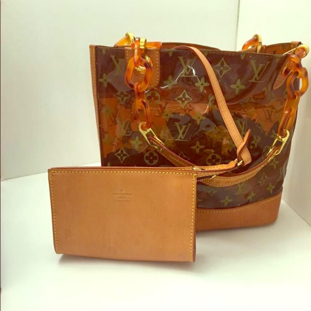 LV clear Ambre Monogram Tote Purse Bag